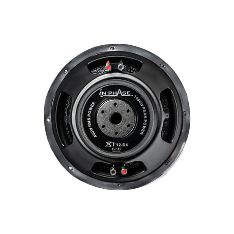 In Phase XT-12D4 Kevlar Cone 2 Ohm or 4 Ohm Dual Voice Coil 1400W Peak Power Subwoofer